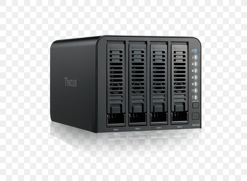 Disk Array Thecus Technology N4310 Computer Servers Network Storage Systems Data Storage, PNG, 600x600px, Disk Array, Computer, Computer Case, Computer Component, Computer Hardware Download Free
