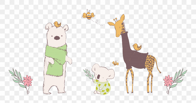 Friends Koala Giraffe, PNG, 2500x1317px, Friends, Animal Figurine, Cartoon, Character, Creativity Download Free