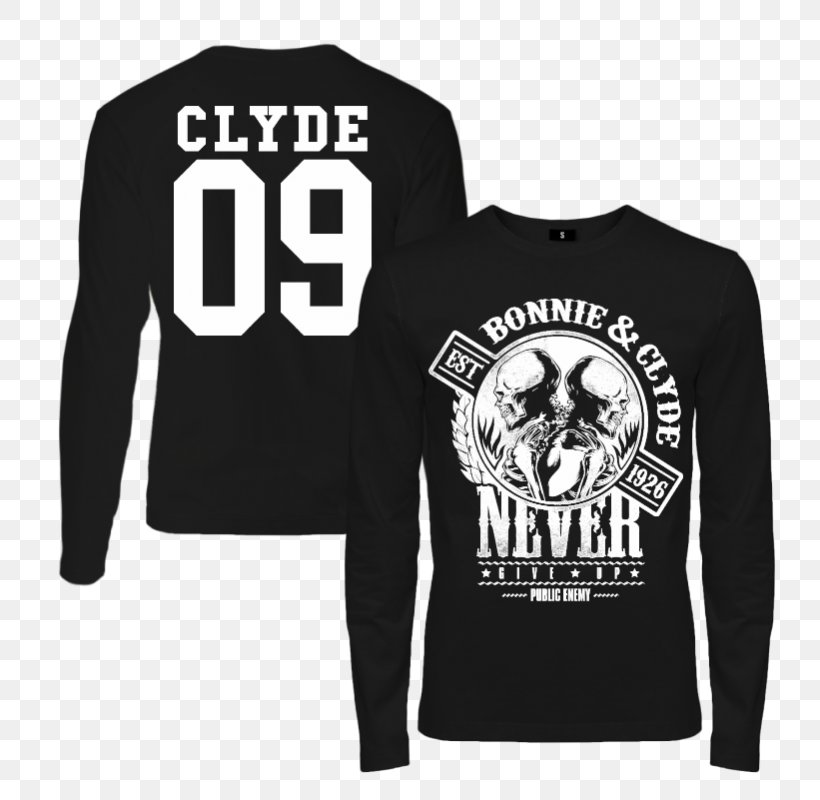 T-shirt Bonnie And Clyde United States Gangster Public Enemy, PNG, 800x800px, Tshirt, Active Shirt, Black, Bluza, Bonnie And Clyde Download Free