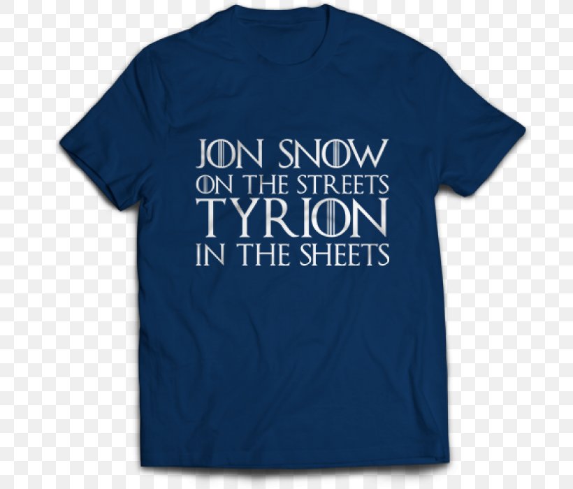 T-shirt Jon Snow Tyrion Lannister Sleeve, PNG, 700x700px, Tshirt, Active Shirt, Blue, Brand, Clothing Download Free
