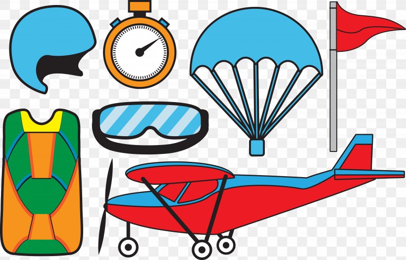 Airplane Helmet Parachuting Clip Art, PNG, 5395x3470px, Airplane, Area, Artwork, Aviator Sunglasses, Clip Art Download Free