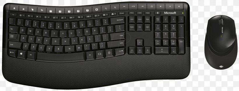 Computer Keyboard Computer Mouse Microsoft Comfort Desktop 5050 Wireless Keyboard, PNG, 2362x905px, Computer Keyboard, Bluetrack, Computer, Computer Component, Computer Mouse Download Free