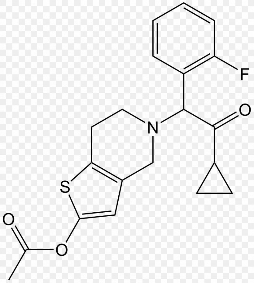Prasugrel Adenosine Diphosphate Receptor Inhibitor Thienopyridine, PNG, 895x997px, Prasugrel, Acute Myocardial Infarction, Adenosine Diphosphate, Area, Black And White Download Free