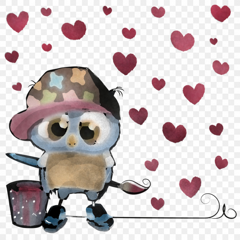 Cartoon Heart Animation Owl, PNG, 1000x1000px, Cartoon, Animation, Heart, Owl Download Free