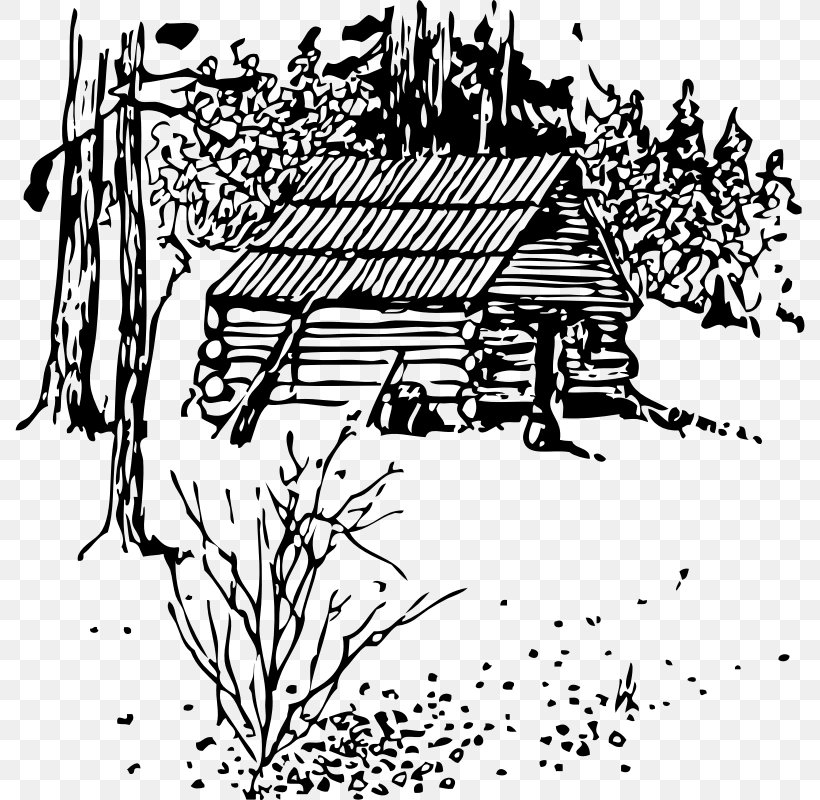 Log Cabin Black And White Clip Art, PNG, 790x800px, Log Cabin, Area, Art, Artwork, Black Download Free