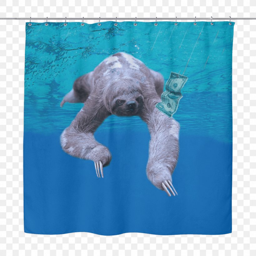 Sloth Douchegordijn T-shirt Curtain Bathroom, PNG, 1024x1024px, Watercolor, Cartoon, Flower, Frame, Heart Download Free