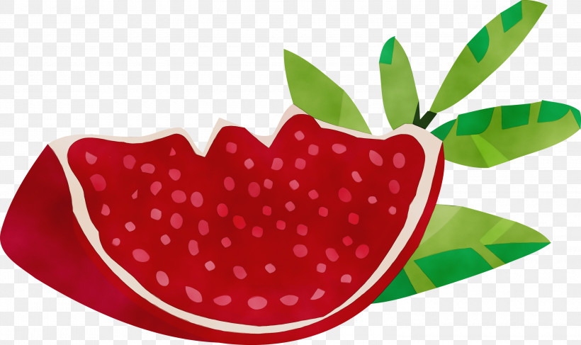 Strawberry, PNG, 3000x1784px, Watercolor, Fruit, Heart, Natural Food, Paint Download Free