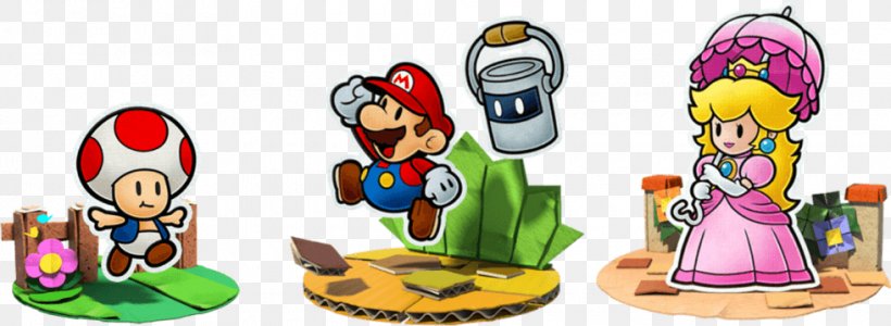 Super Mario Bros. Paper Mario: Color Splash Paper Mario: Sticker Star, PNG, 980x359px, Super Mario Bros, Art, Food, Luigi, Mario Download Free