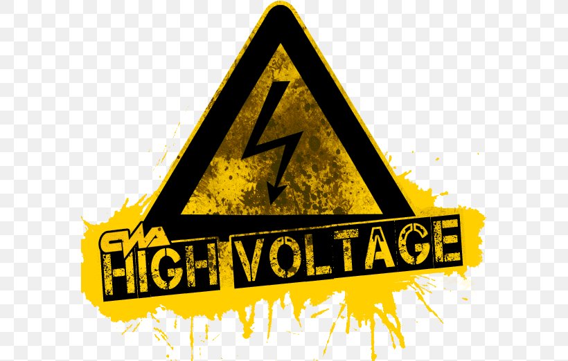High Voltage, PNG, 586x522px, High Voltage, Brand, Danger High Voltage, Disc Jockey, Logo Download Free