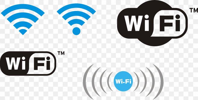 Logo Wi-Fi Vector Graphics Wireless Network, PNG, 1779x902px, Logo, Blue, Brand, Communication, Computer Network Download Free