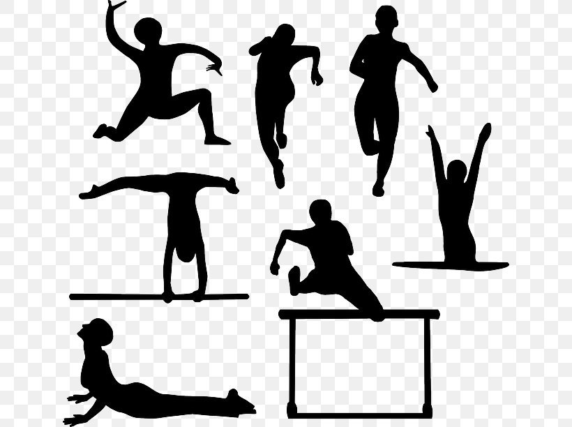 Sport Silhouette Clip Art, PNG, 640x612px, Sport, Area, Athlete, Black And White, Happiness Download Free