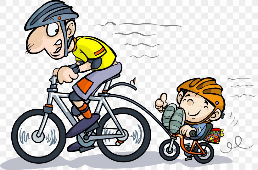 Bicycle Cycling Cartoon Clip Art, PNG, 7915x5228px, Bicycle, Abike, Art, Artwork, Bicycle Accessory Download Free