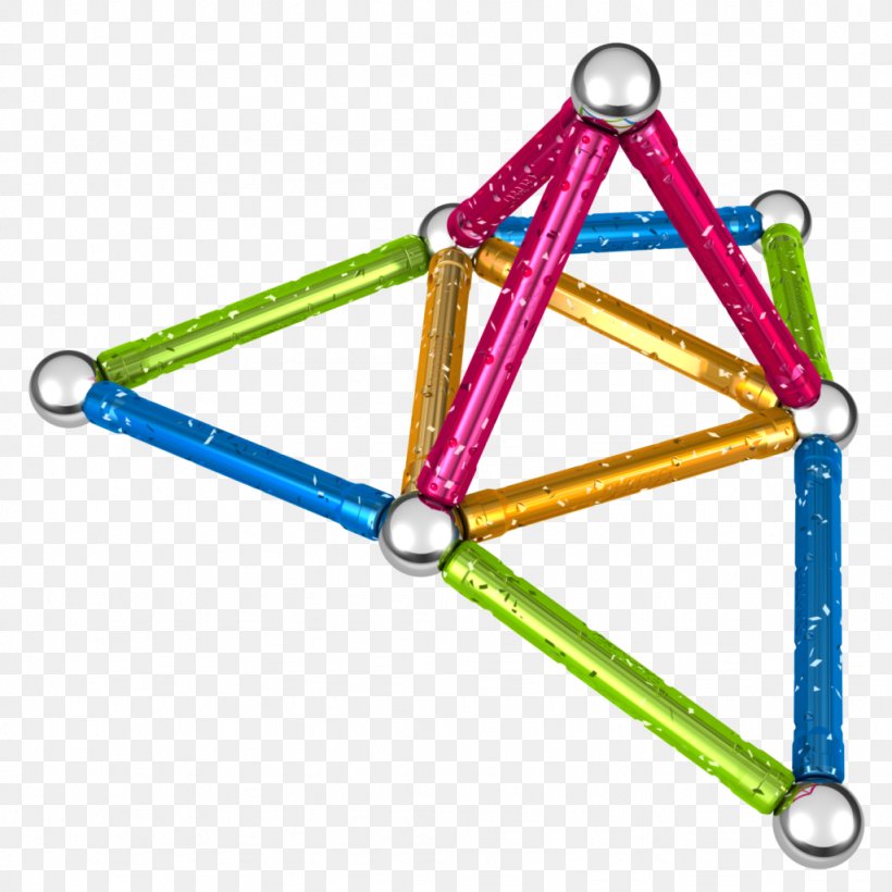 Geomag Construction Set Toy Game Craft Magnets, PNG, 1024x1024px, Geomag, Architectural Engineering, Bicycle Frame, Bicycle Part, Body Jewelry Download Free