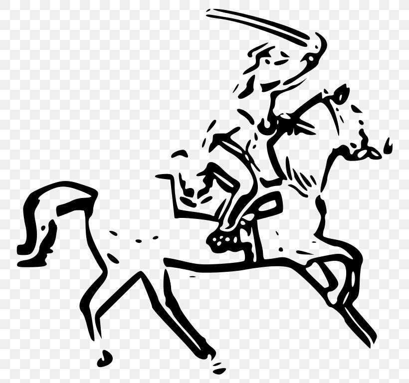 Horse Warrior Clip Art, PNG, 768x768px, Horse, Art, Artwork, Black, Black And White Download Free