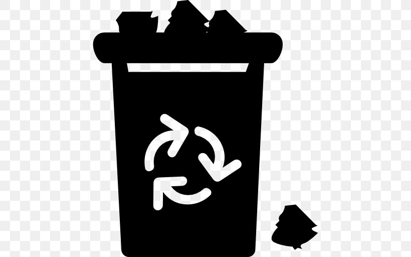 Rubbish Bins & Waste Paper Baskets Recycling Bin, PNG, 512x512px, Rubbish Bins Waste Paper Baskets, Area, Black, Black And White, Brand Download Free