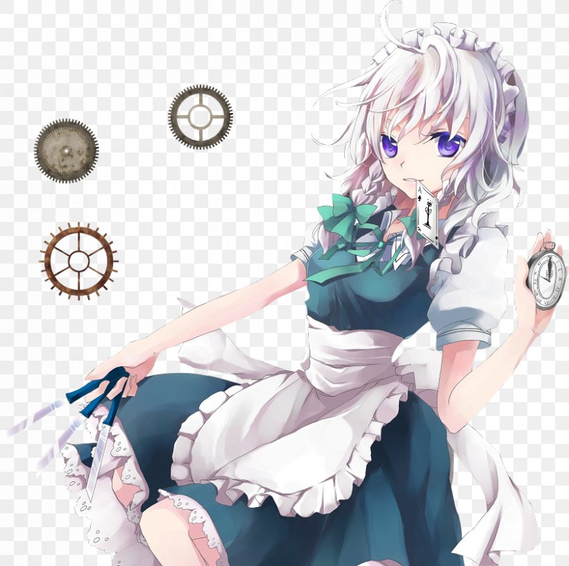 The Embodiment Of Scarlet Devil Sakuya Izayoi Double Dealing Character List Of Touhou Project Characters Female, PNG, 840x836px, Watercolor, Cartoon, Flower, Frame, Heart Download Free