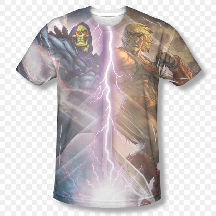 T-shirt Masters Of The Universe Sleeve, PNG, 1000x1000px, Tshirt, Active Shirt, Clothing, Lightning, Lightning Strike Download Free