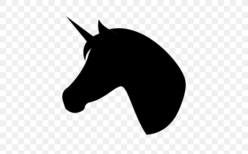 Mustang Unicorn Clip Art Snout Silhouette, PNG, 512x512px, Mustang, Black M, Blackandwhite, Drawing, Fictional Character Download Free