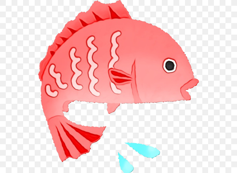 Pink Fish Fish Mouth Cap, PNG, 556x600px, Watercolor, Cap, Fish, Mouth, Paint Download Free