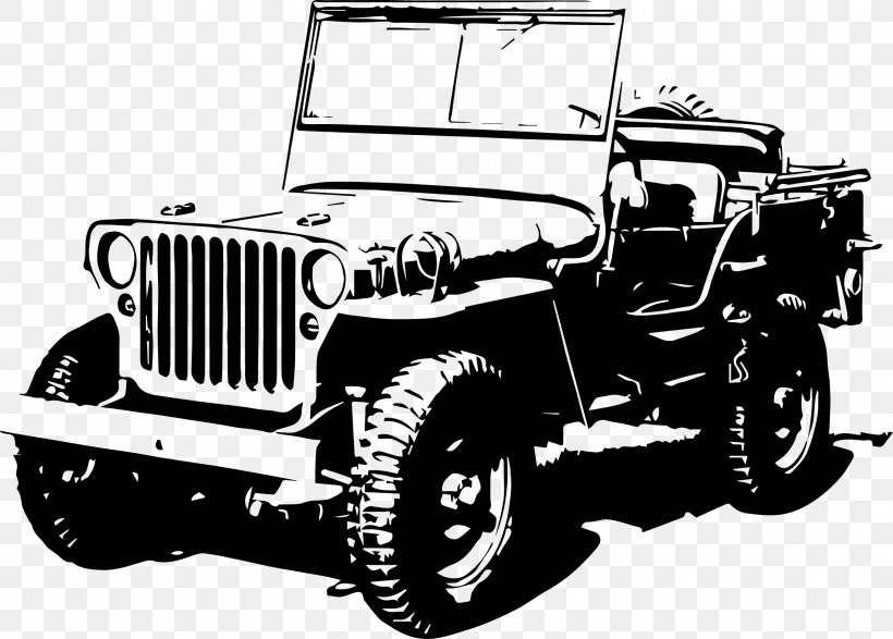 Jeep Wrangler Willys MB Jeep Liberty Willys Jeep Truck, PNG, 2284x1637px, Jeep, Automotive Design, Automotive Exterior, Automotive Tire, Black And White Download Free