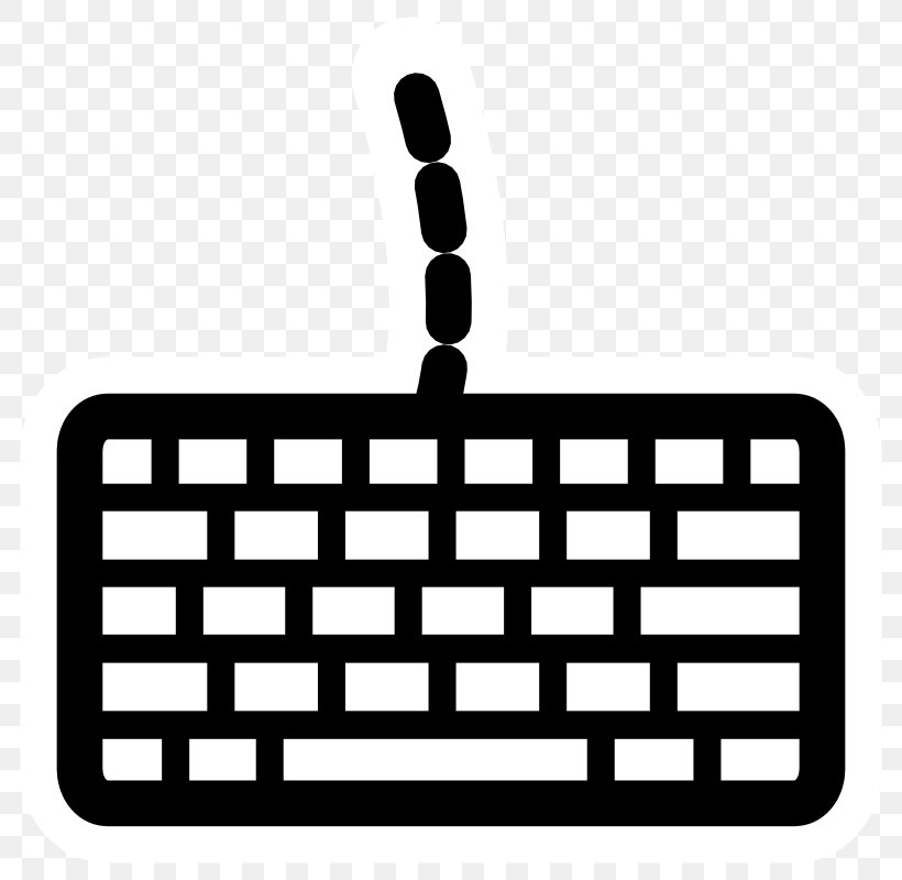 Computer Keyboard Computer Mouse Clip Art, PNG, 800x800px, Computer Keyboard, Area, Black, Black And White, Brand Download Free