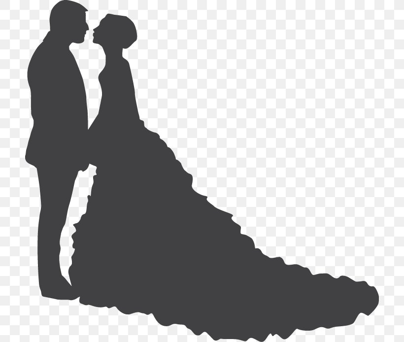 Silhouette Wedding, PNG, 718x694px, Silhouette, Black And White, Boyfriend, Chinese Marriage, Human Behavior Download Free