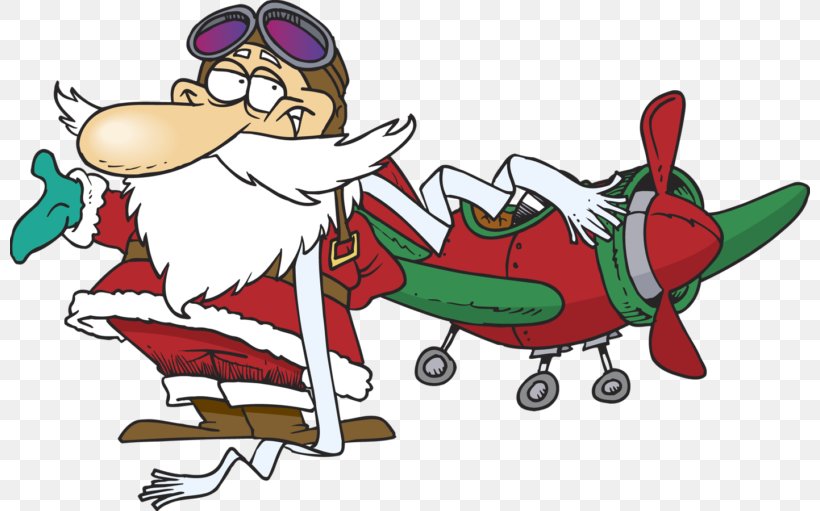 Santa Claus Airplane Flight Clip Art, PNG, 800x511px, Santa Claus, Airplane, Art, Cartoon, Christmas Download Free