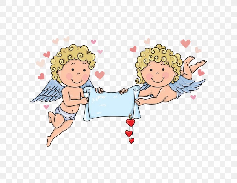 Cupid Cartoon Illustration, PNG, 914x708px, Watercolor, Cartoon, Flower, Frame, Heart Download Free