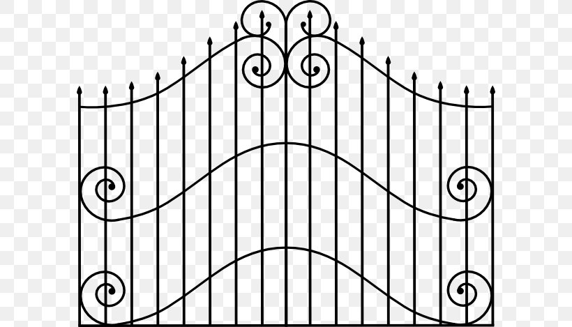 Gate Picket Fence Clip Art, PNG, 600x469px, Gate, Area, Black, Black And White, Drawing Download Free
