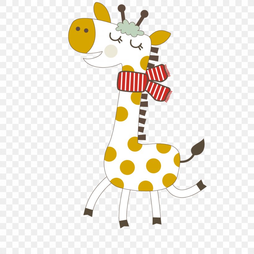 Giraffe Illustration, PNG, 1000x1000px, Giraffe, Advertising, Area, Art, Cartoon Download Free
