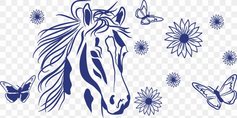 Wall Decal Horse Sticker, PNG, 1728x860px, Watercolor, Cartoon, Flower, Frame, Heart Download Free