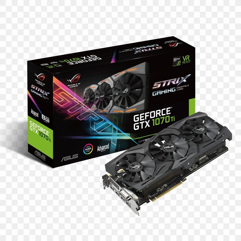 Graphics Cards & Video Adapters NVIDIA GeForce GTX 1060 GDDR5 SDRAM NVIDIA GeForce GTX 1070, PNG, 3000x3000px, Graphics Cards Video Adapters, Asus, Cable, Computer Component, Computer Cooling Download Free