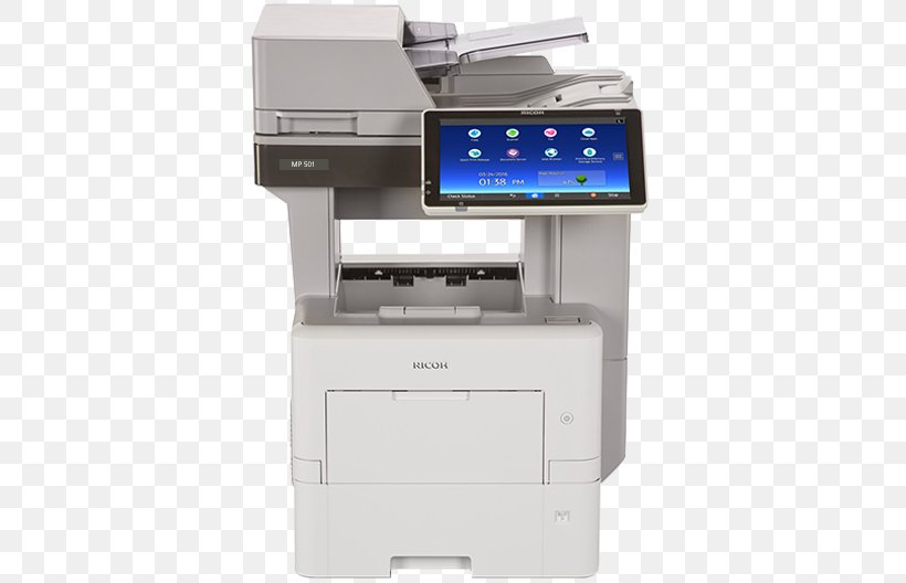 Multi-function Printer Ricoh MP 501SPF All-in-One Monochrome Laser Printer Printing, PNG, 504x528px, Multifunction Printer, Business, Electronic Device, Fax, Image Scanner Download Free