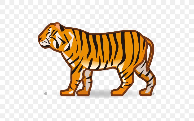 Tiger Emoji Cat Text Messaging SMS, PNG, 512x512px, Tiger, Animal, Animal Figure, Big Cat, Big Cats Download Free