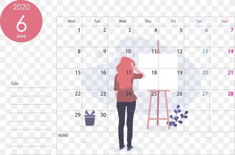 June 2020 Calendar 2020 Calendar, PNG, 3000x1982px, 2020 Calendar, June 2020 Calendar, Diagram, Line, Paper Download Free