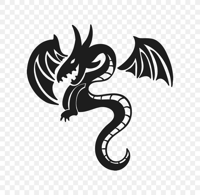 White Dragon Image Logo Vector Graphics, PNG, 800x800px, Dragon, Black ...