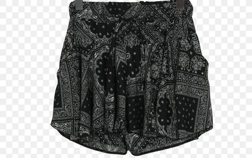Paisley Skirt Shorts Sleeve Black M, PNG, 582x513px, Paisley, Black, Black And White, Black M, Motif Download Free