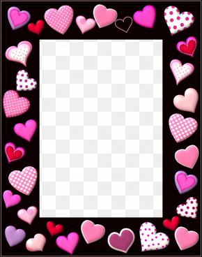 Frame - Valentine's Day SMS Heart Gift Clip Art PNG