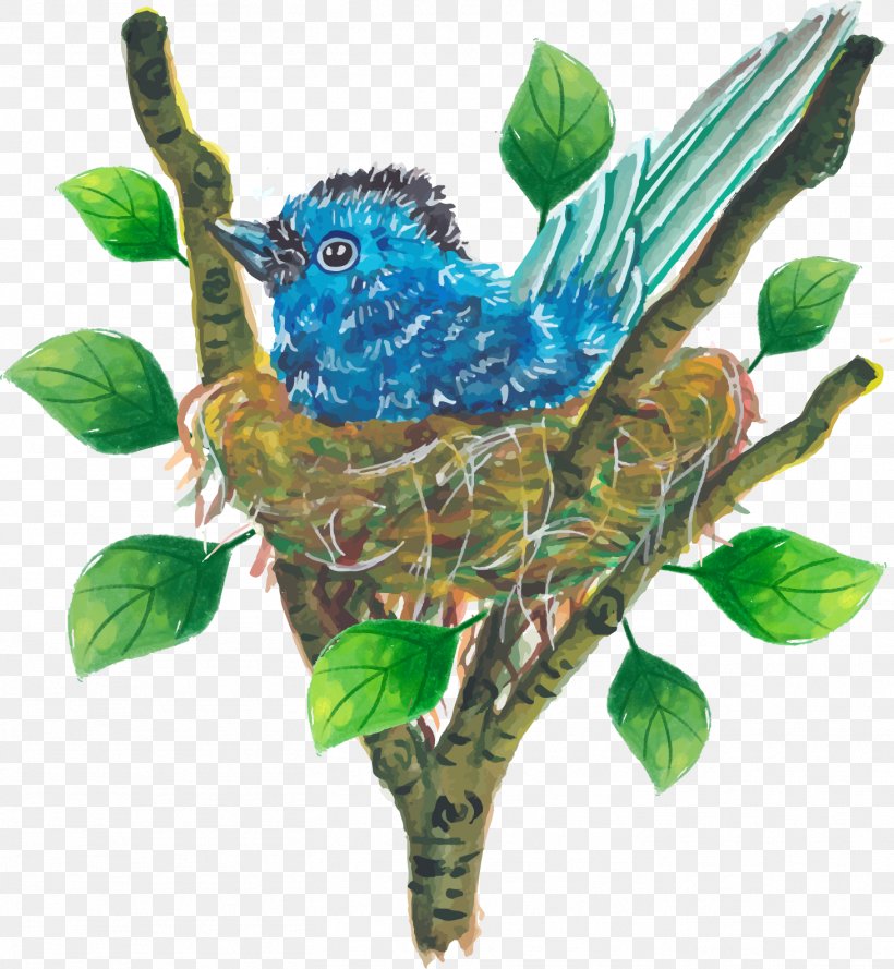 Bird Nest Passerine Euclidean Vector, PNG, 1461x1585px, Bird, Beak, Bird Nest, Blue, Branch Download Free