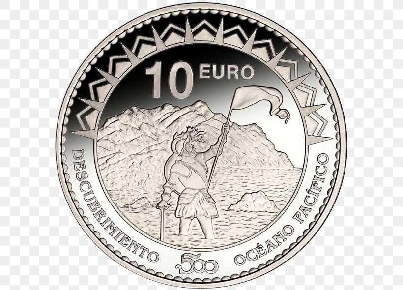 Coin Pacific Ocean Royal Mint Isthmus Of Panama Spain, PNG, 600x590px, Coin, Black And White, Currency, Discovery, Gold Download Free