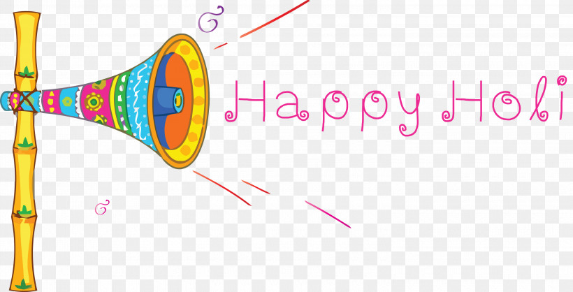 Happy Holi, PNG, 3000x1530px, Happy Holi, Logo, Magenta, Megaphone, Text Download Free