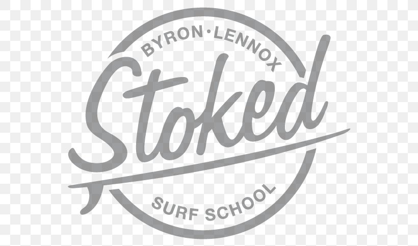 Stoked Surf School Logo Surfing Learning, PNG, 567x482px, Logo, Area, Black And White, Brand, Byron Bay Download Free