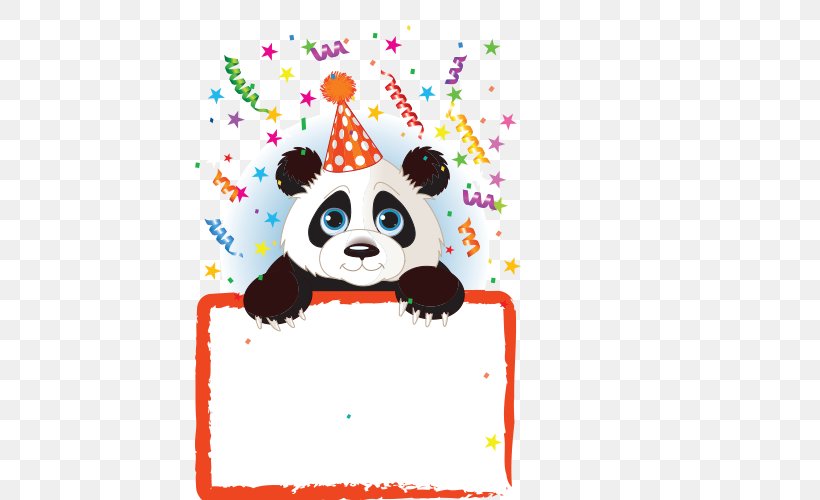 Giant Panda Wedding Invitation Birthday Party Clip Art, PNG, 500x500px, Giant Panda, Art, Birthday, Cuteness, Drawing Download Free