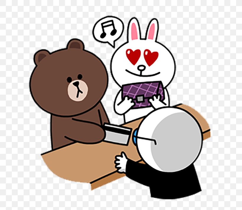 Brown Bear Sticker LINE, PNG, 756x710px, Watercolor, Cartoon, Flower, Frame, Heart Download Free