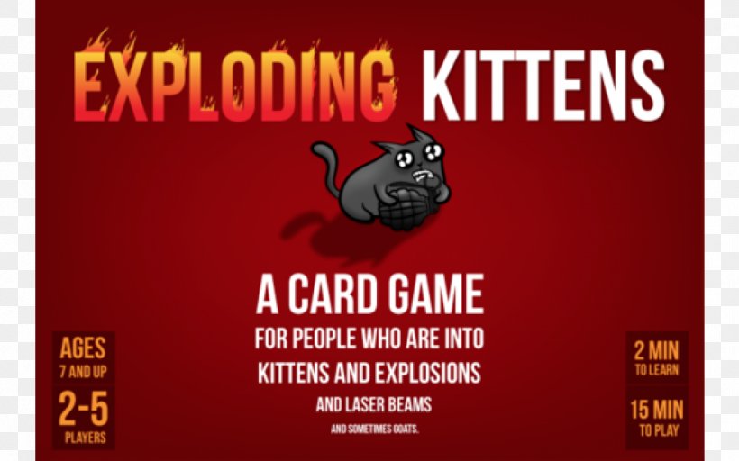 Exploding Kittens Card Game Logo Banner Brand, PNG, 940x587px, Exploding Kittens, Advertising, Banner, Brand, Card Game Download Free