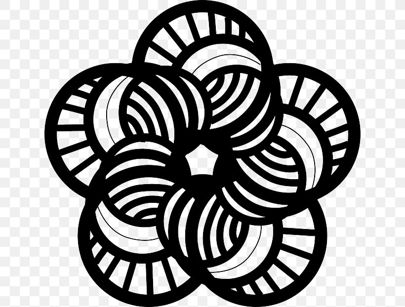 Black And White Flower, PNG, 640x622px, Line Art, Black And White, Blackandwhite, Drawing, Floral Design Download Free