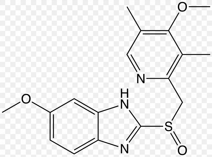 Esomeprazole Pharmaceutical Drug Disease, PNG, 1529x1137px, Esomeprazole, Area, Benzimidazole Fungicide, Black, Black And White Download Free