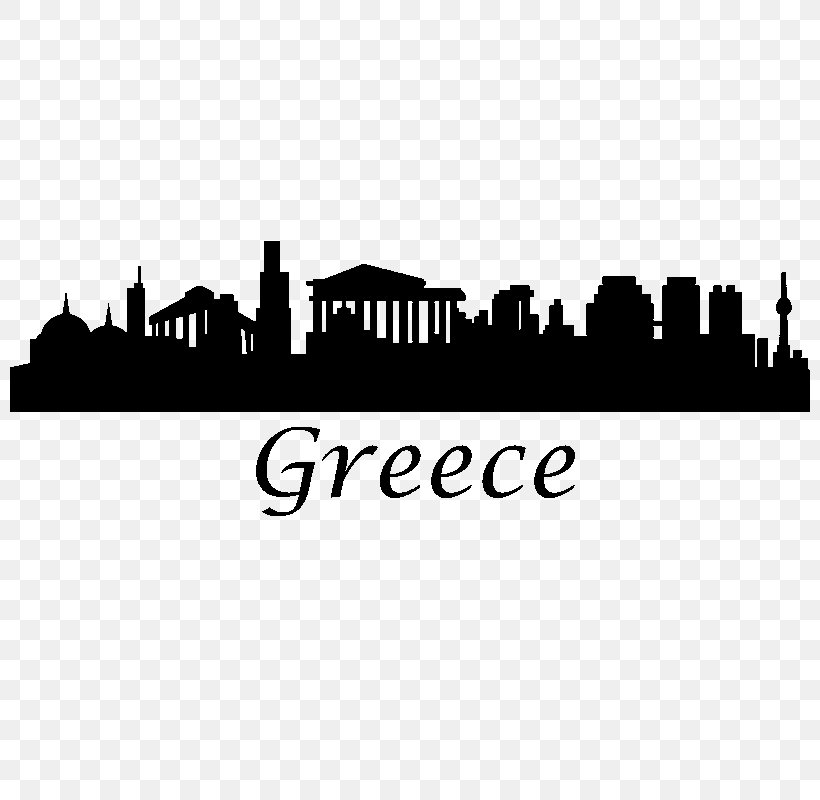 Athens Wall Decal Skyline Sticker, PNG, 800x800px, Athens, Black And White, Brand, Building, City Download Free