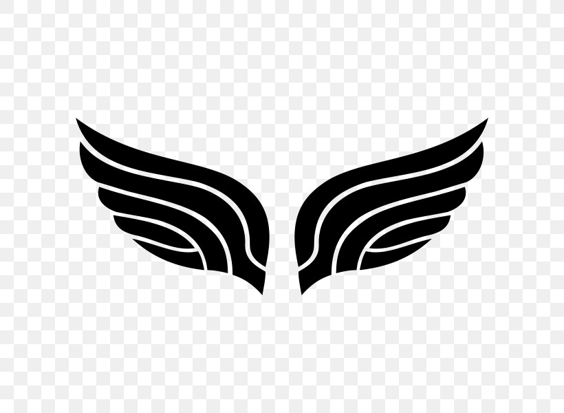 Wing Logo Black-and-white Automotive Decal Emblem, PNG, 600x600px, Wing, Automotive Decal, Bikini, Blackandwhite, Emblem Download Free