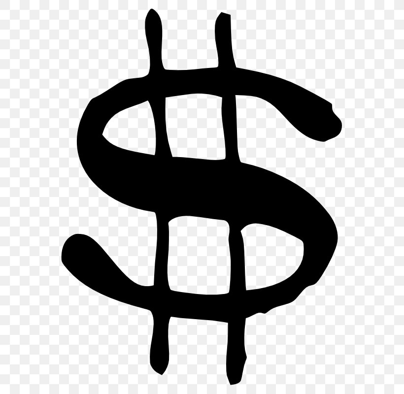 Dollar Sign Currency Symbol Clip Art, PNG, 800x800px, Dollar Sign, Australian Dollar, Black And White, Currency Symbol, Dollar Download Free